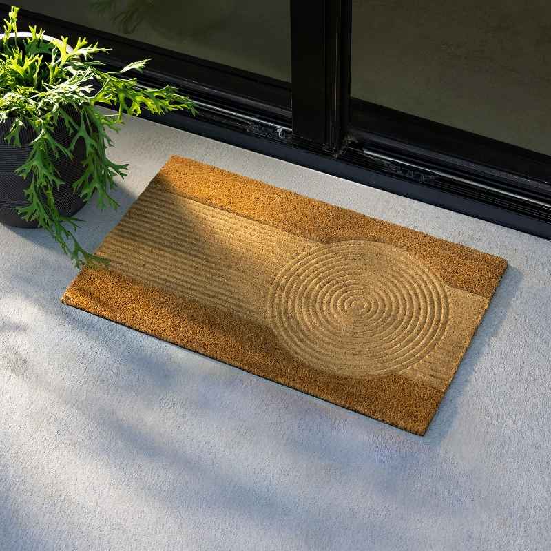 Embossed Coir Doormat Collection - Sand